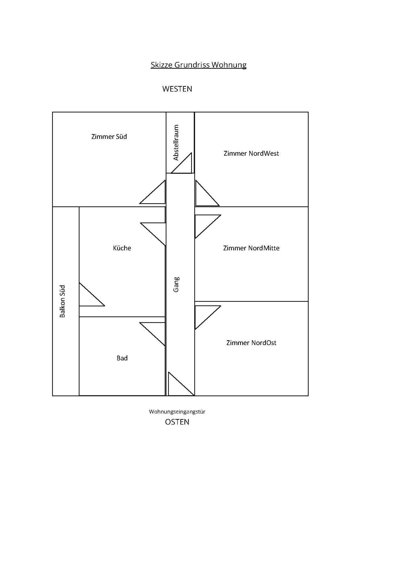 Skizze: Grundriss Wohnung W3