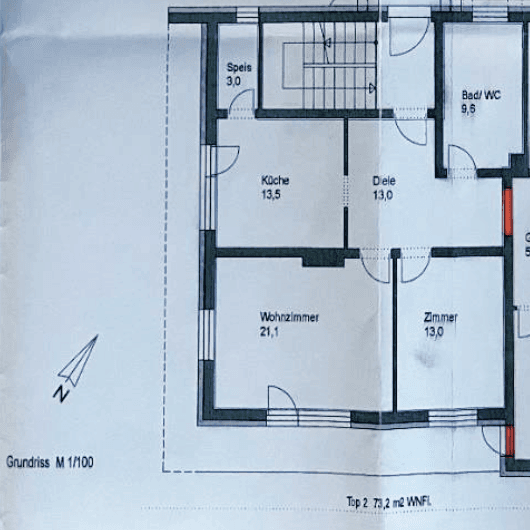 Grundriss 3-ZI Mieming
