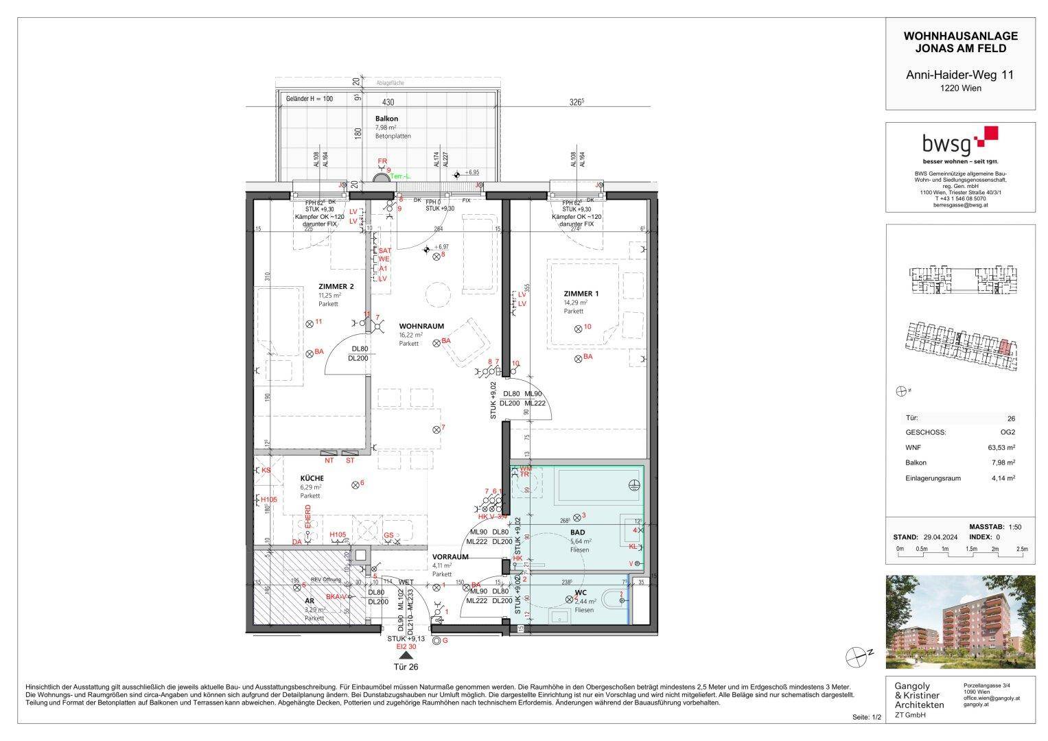 Detaillierter Grundriss einer Wohnung mit Raumaufteilung und Maßen.