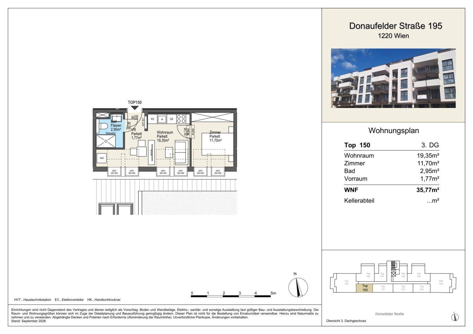 Grundrissplan einer Wohnung mit Raumaufteilung und Flächenangaben in Quadratmetern.