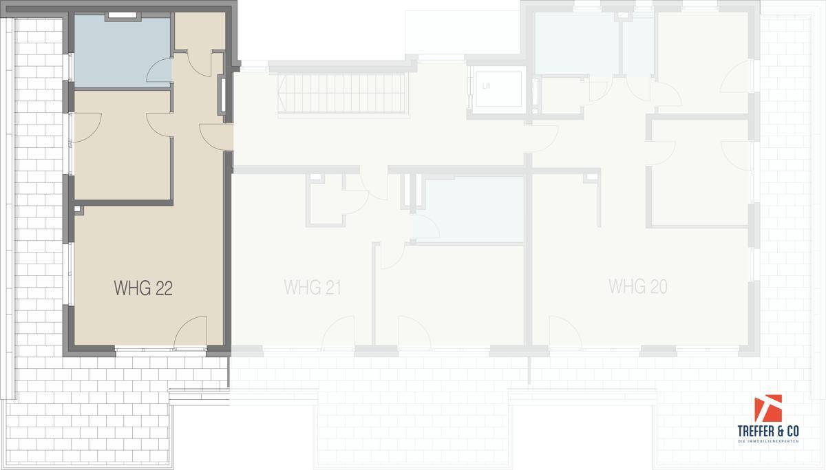 Top 22 – Exklusive 2-Zimmer-Dachgeschosswohnung mit viel Privatsphäre - Mehr