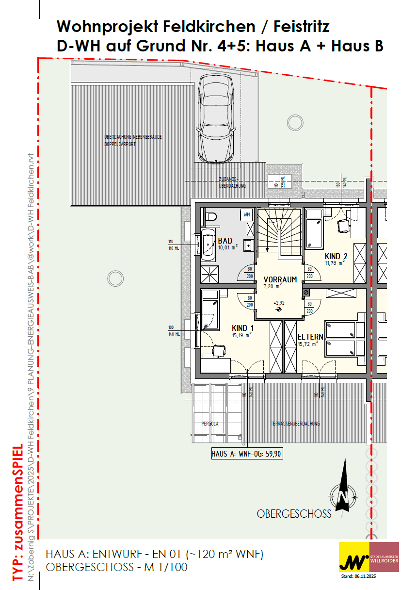 Wohnprojekt Feldkirchen / Feistritz Doppelwohnhaushälte - Ansicht 5