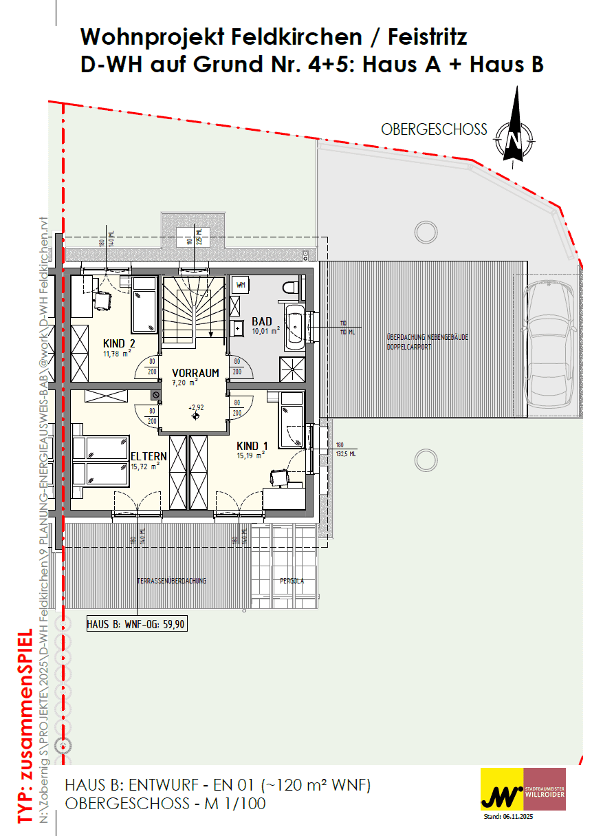 Wohnprojekt Feldkirchen / Feistritz Doppelwohnhaushälte - Mehr
