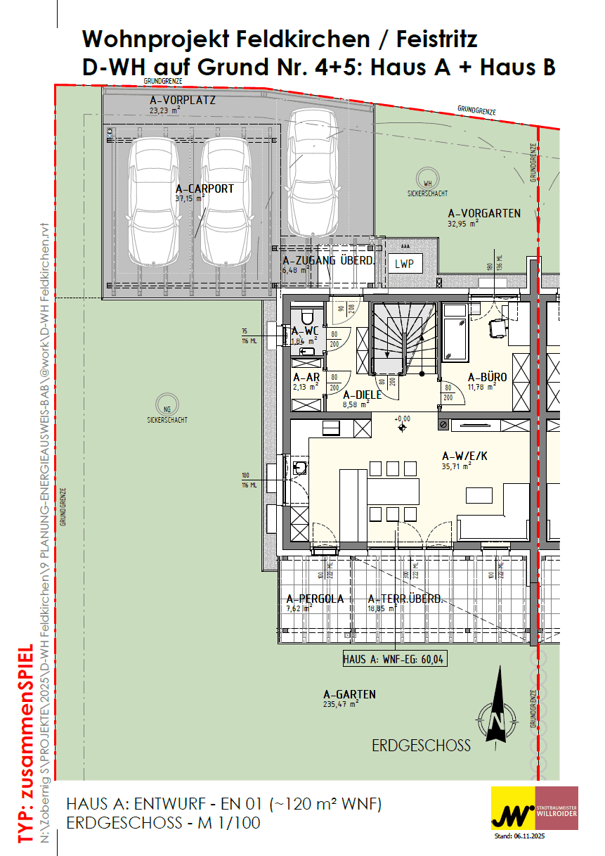 Wohnprojekt Feldkirchen / Feistritz Doppelwohnhaushälte - Ansicht 4