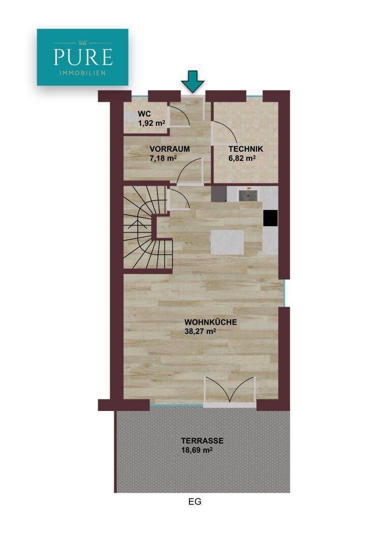 Grundrissplan Erdgeschoß