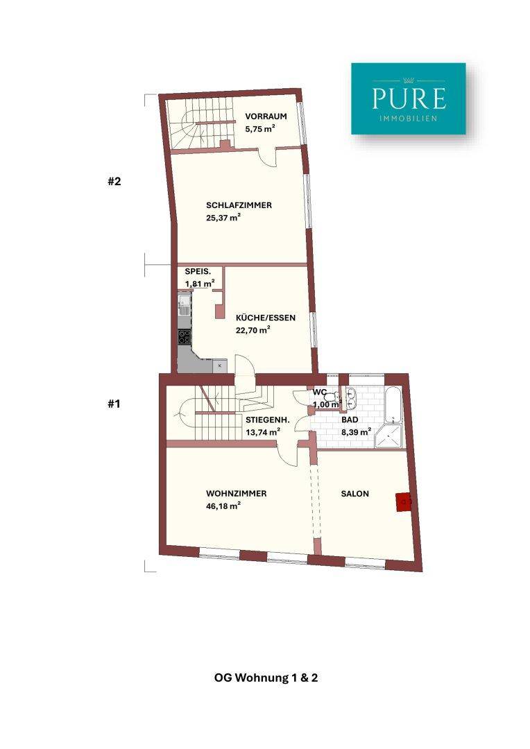 Wohnung 1 & Wohnung 2 im Obergeschoß