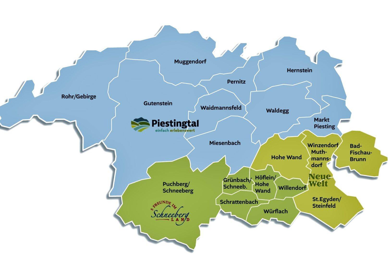 Lage südlich von Wien - Kleinregion Schneebergland