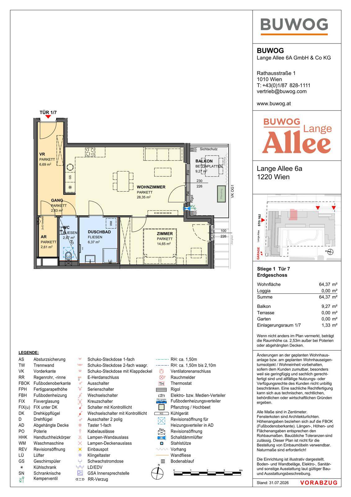 Wohnungsplan 1.7