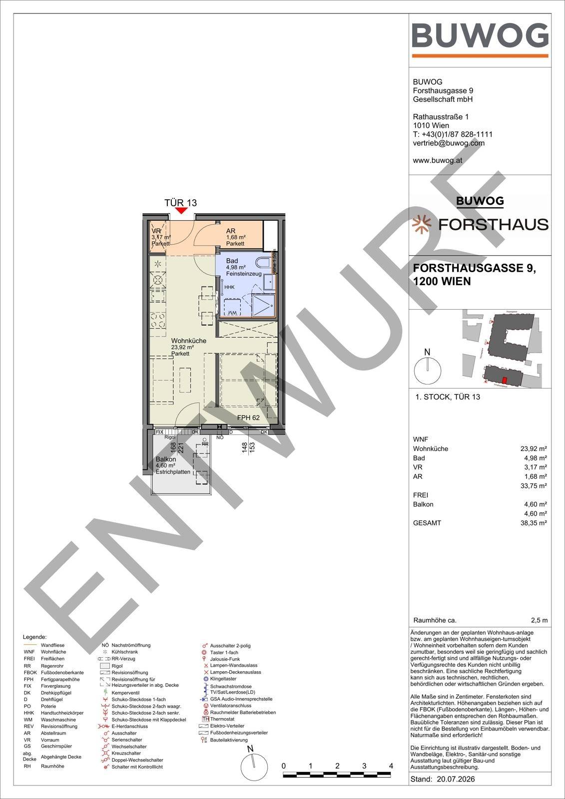 Wohnungsplan Tür 13