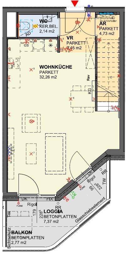 Wohnungsplan Ebene 1