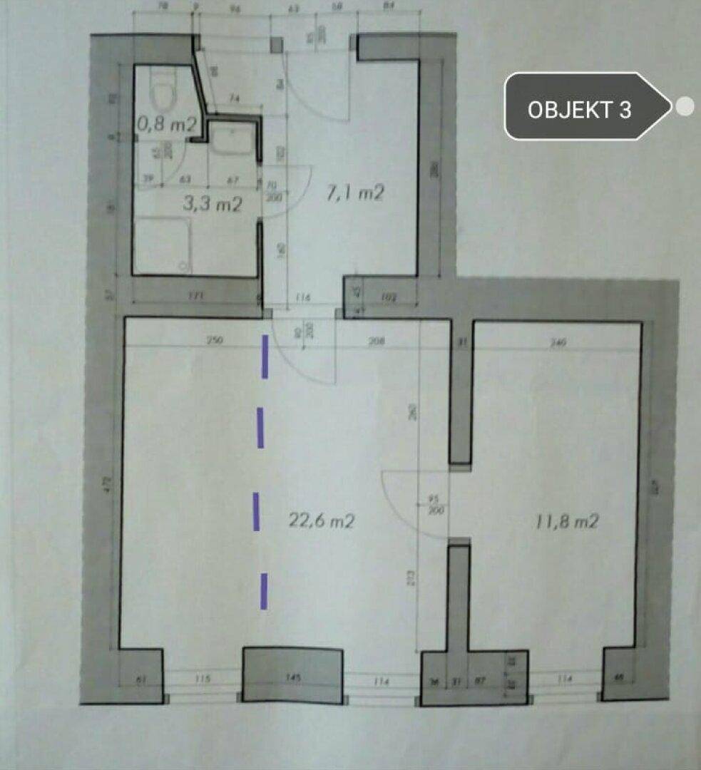 Grundriss mit Raumaufteilung und Flächenangaben in Quadratmetern.