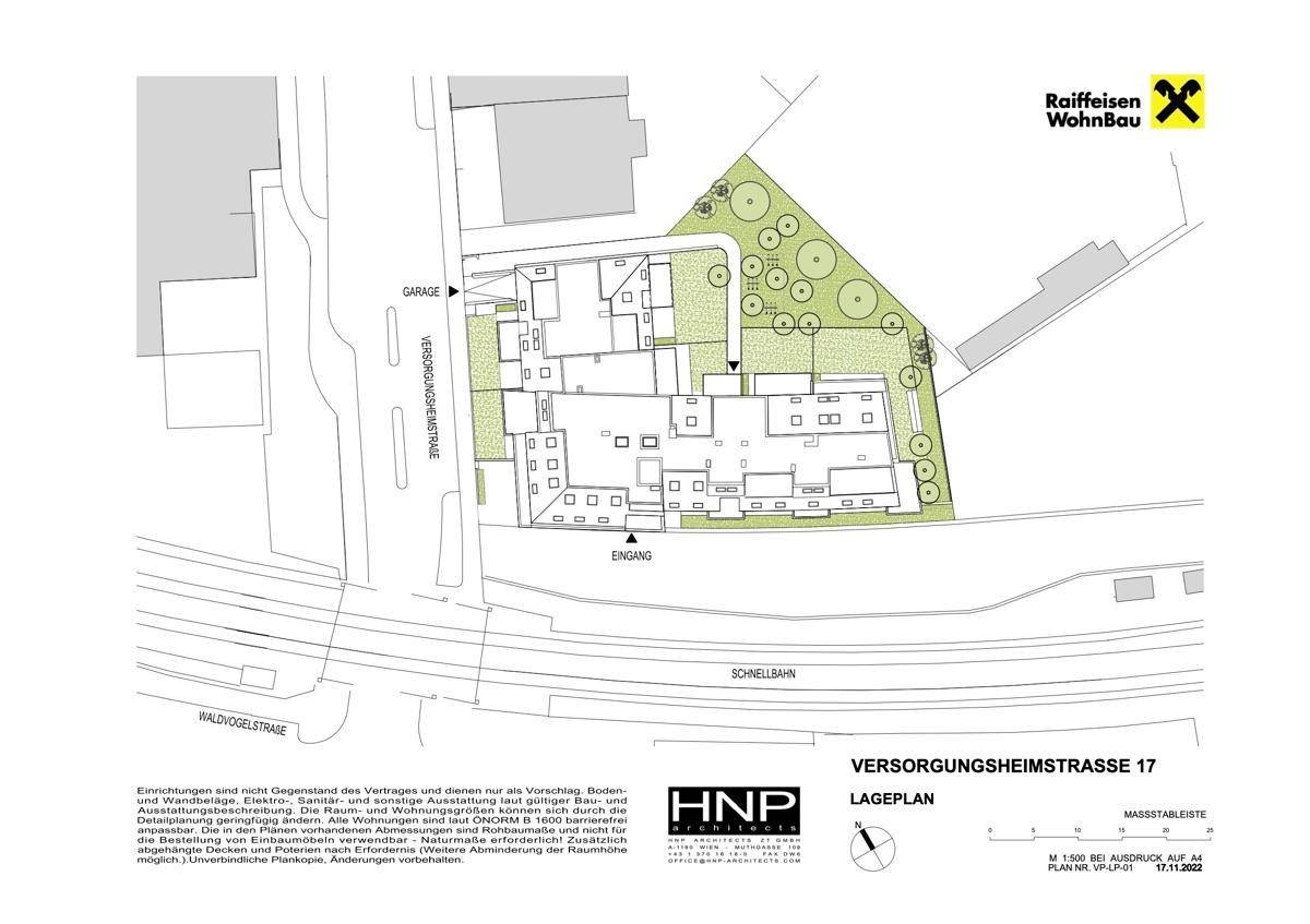 Lageplan des Grundstücks mit Gebäude, Zufahrten und Grünflächen.