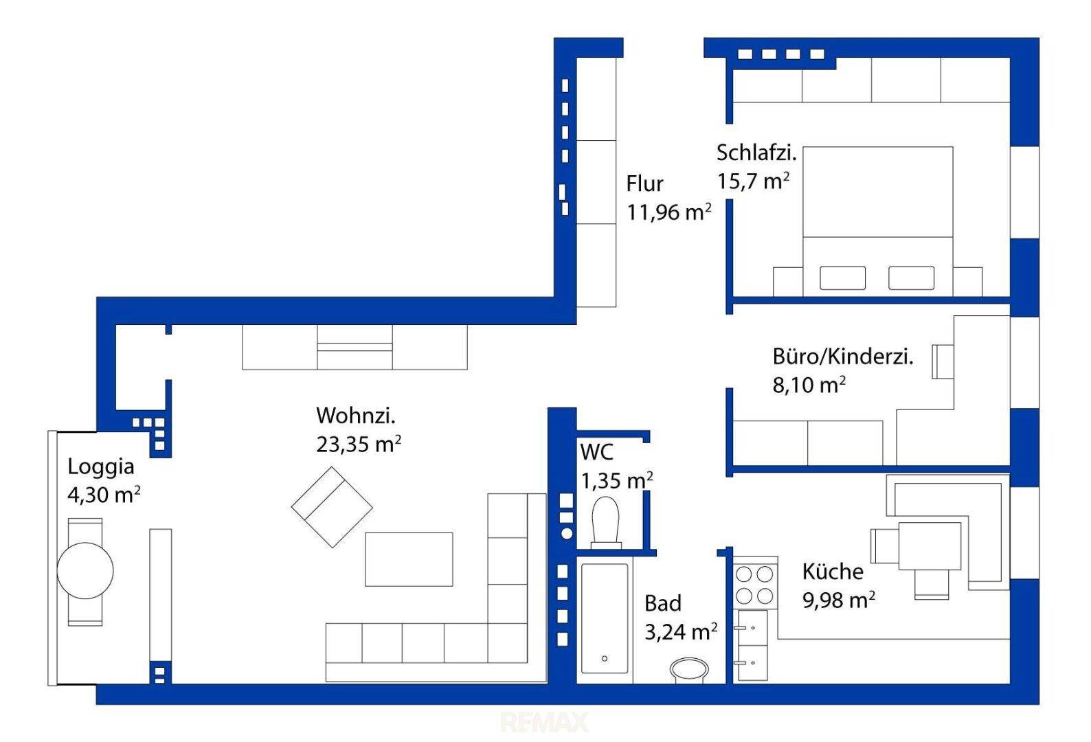 Wohnungsplan - Grundriss