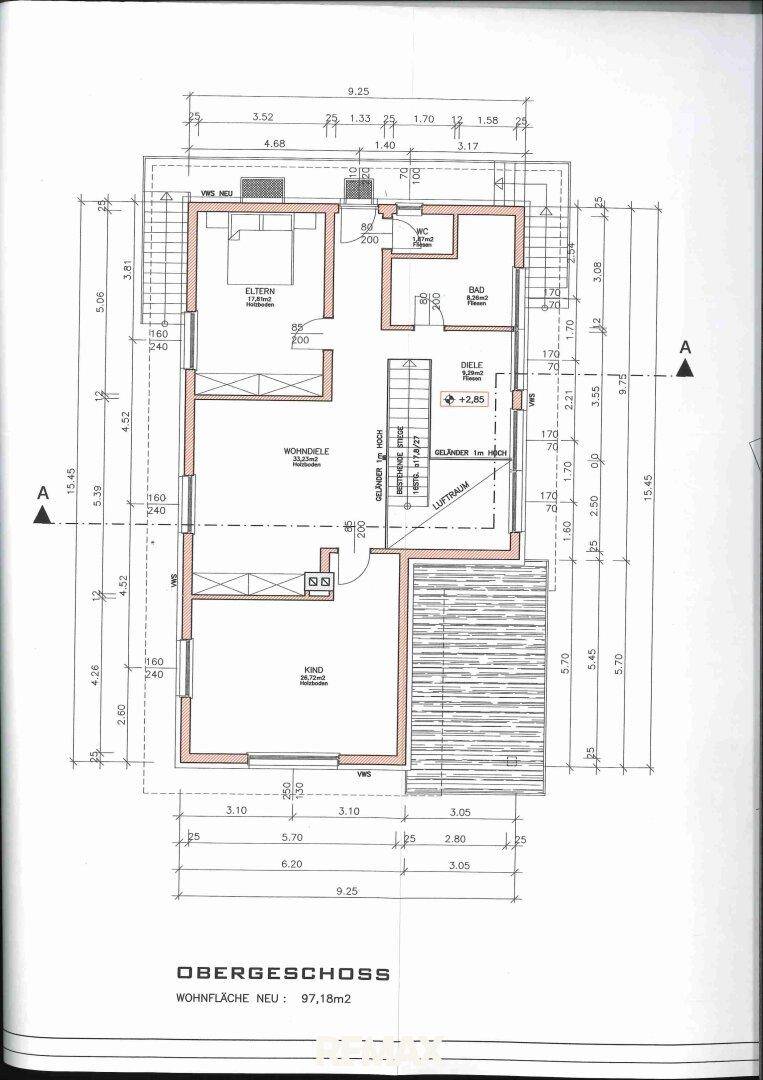 Bauplan - Obergeschoss