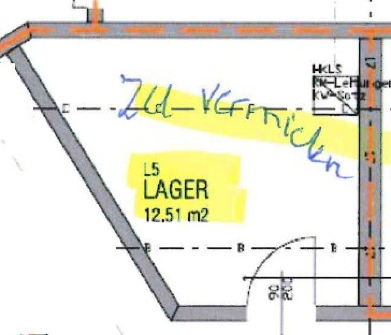 Grundrissausschnitt eines Lagerraums (L5) mit einer Fläche von 12,51 m².