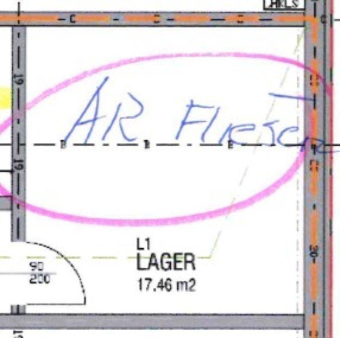 Grundrissausschnitt eines Lagerraums (L1) mit einer Fläche von 17,46 m².
