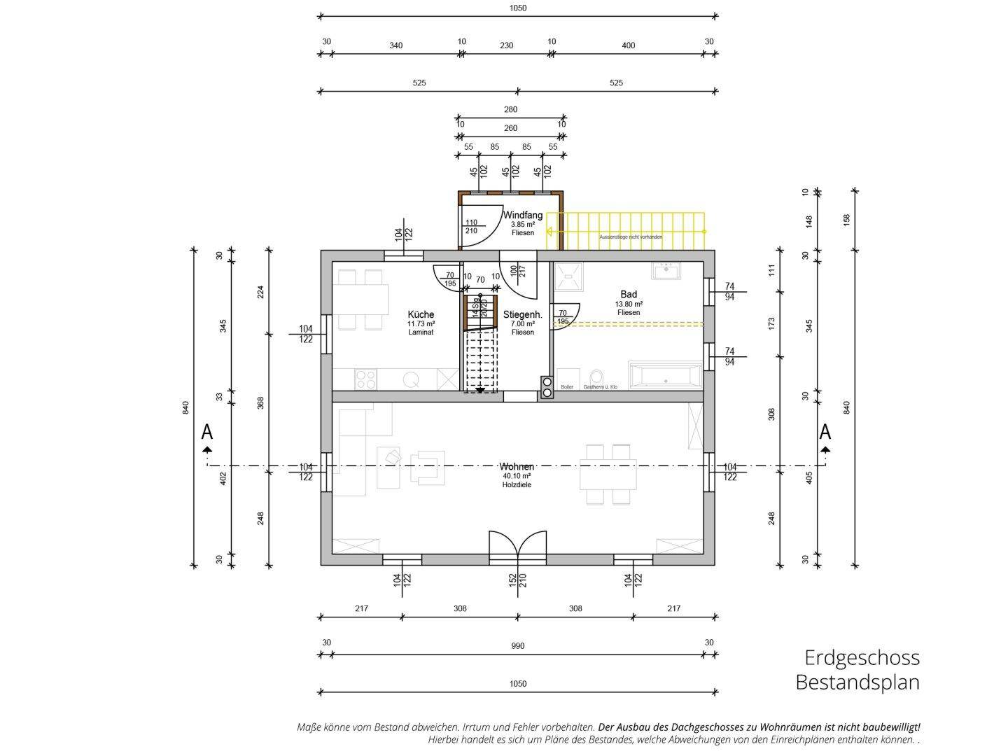 Grundrissplan Erdgeschoss