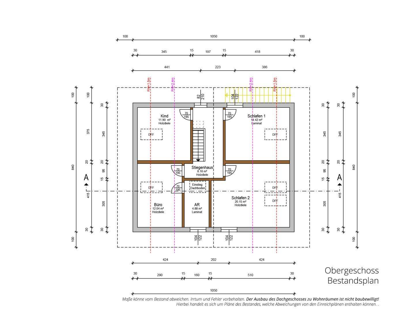 Grundrissplan Obergeschoss