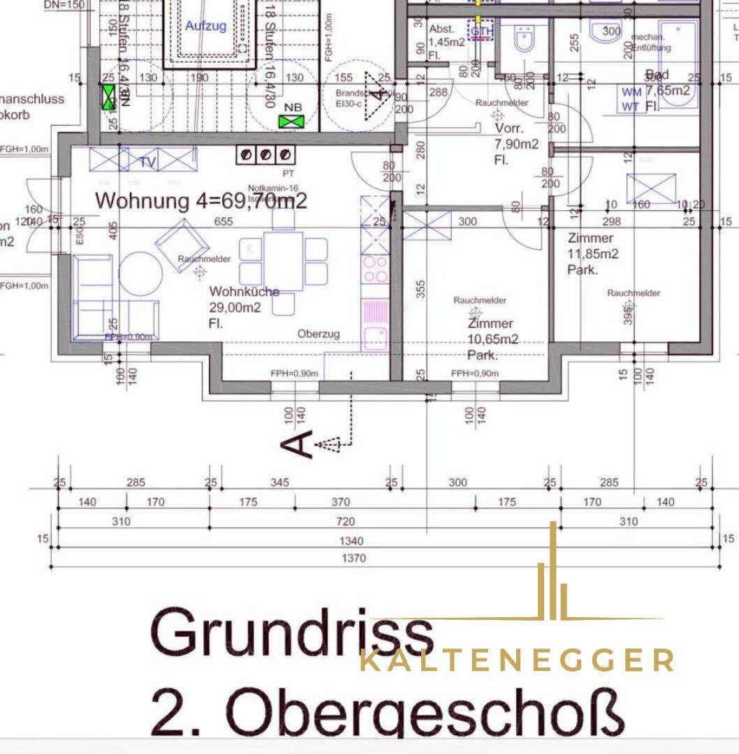 Grundriss Wohnung im 2. OG