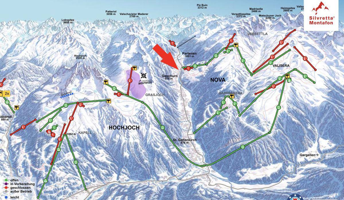 Lageplan Skikarte