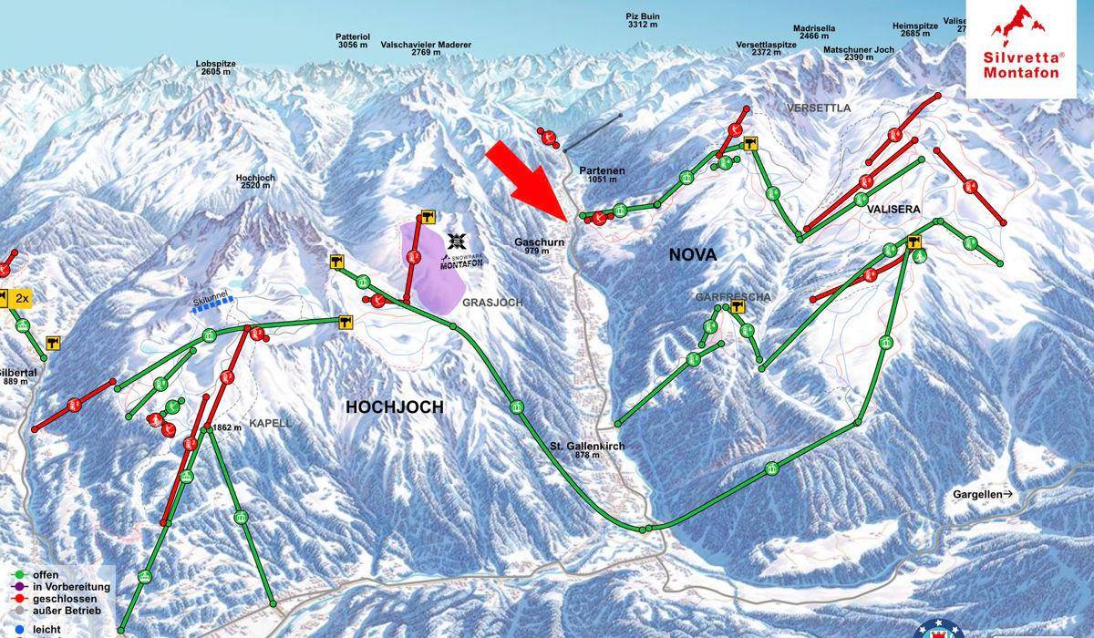 Lageplan Skikarte