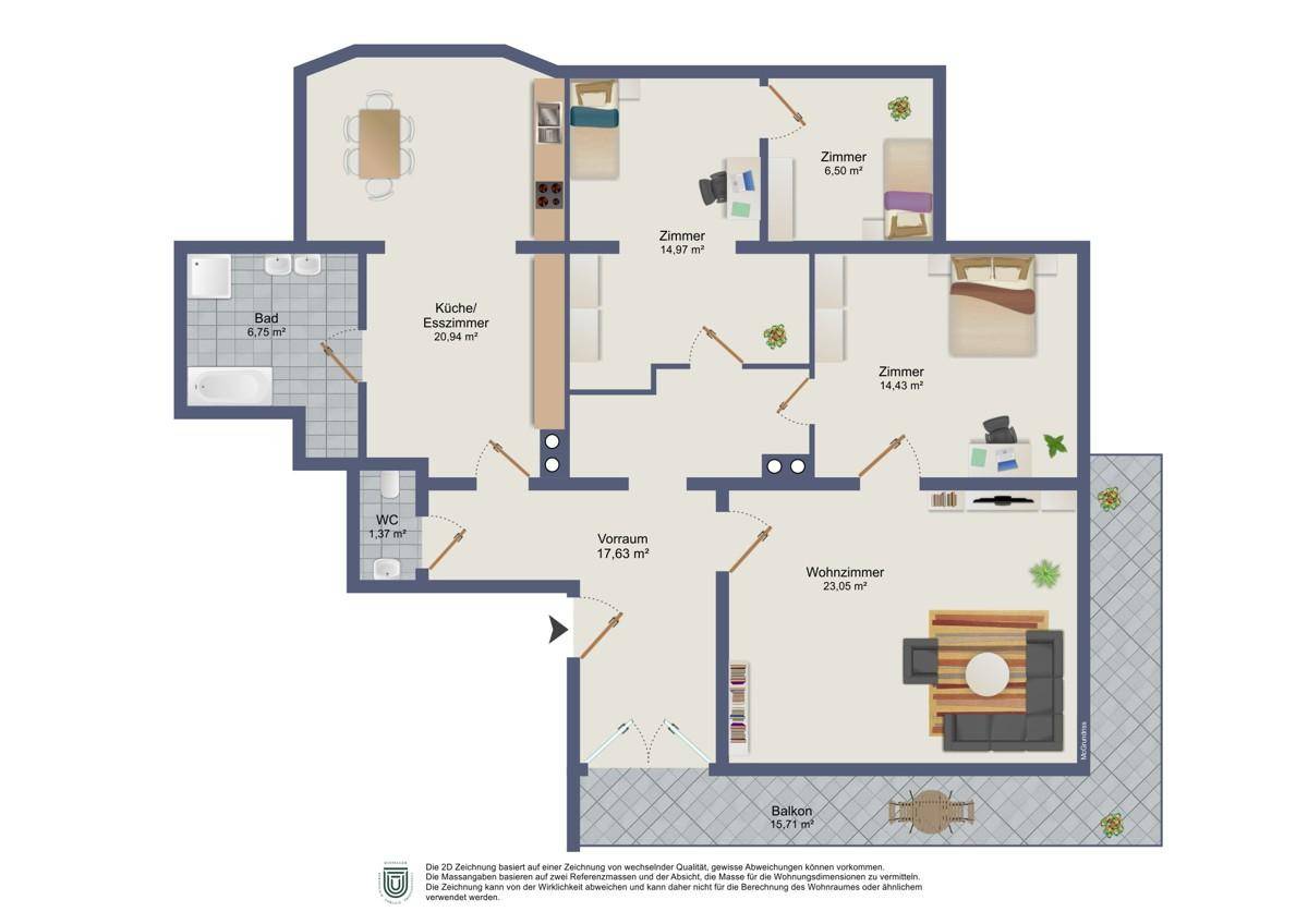 Grundriss OG visualisiert