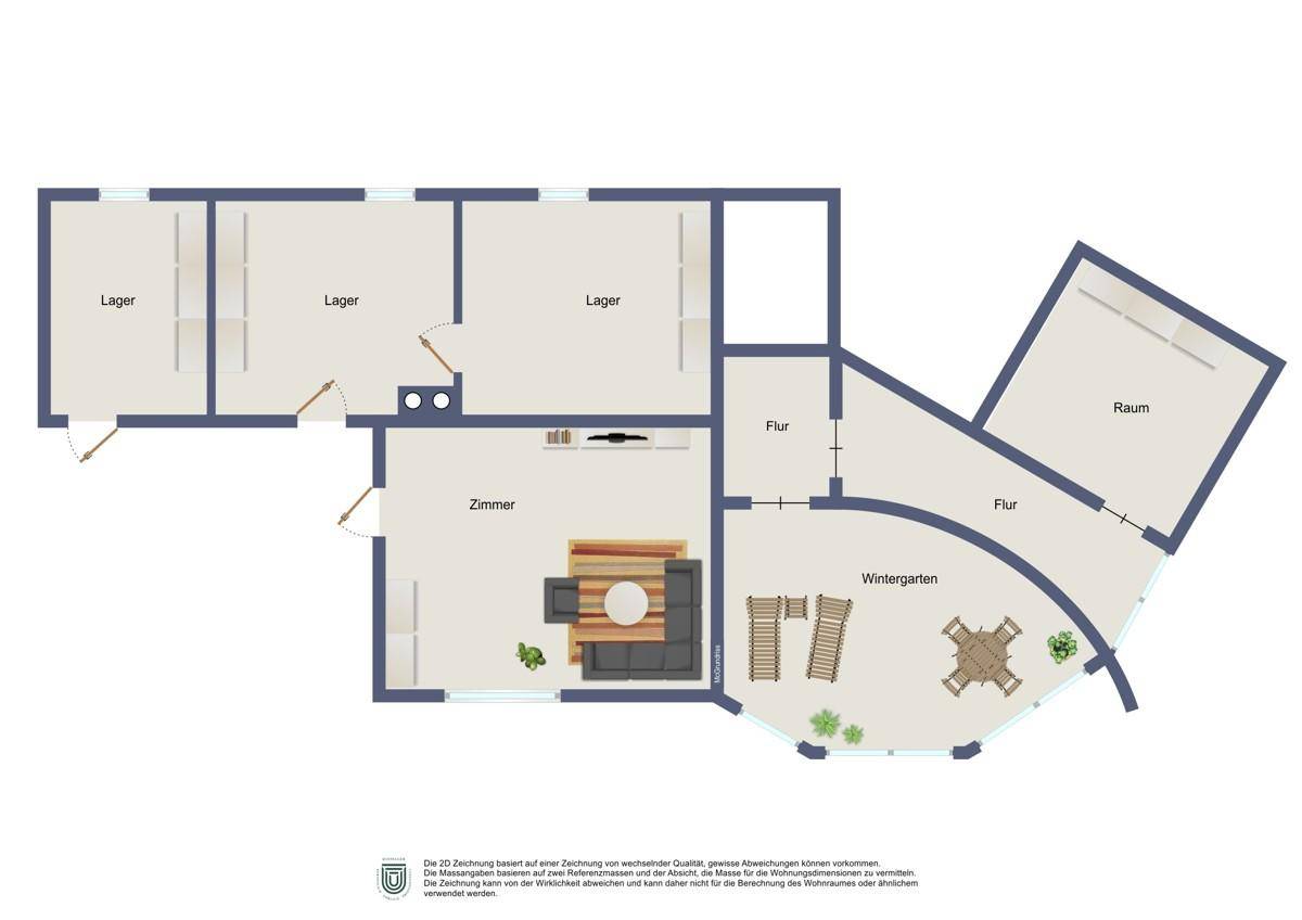 Grundriss UG visualisiert