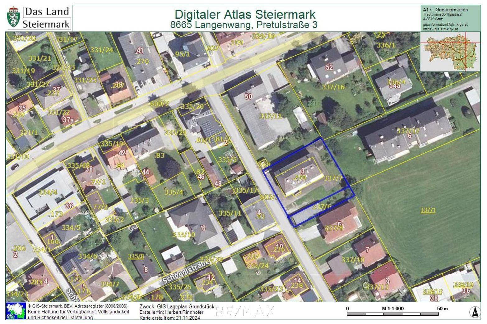 GIS Lageplan Grundstück