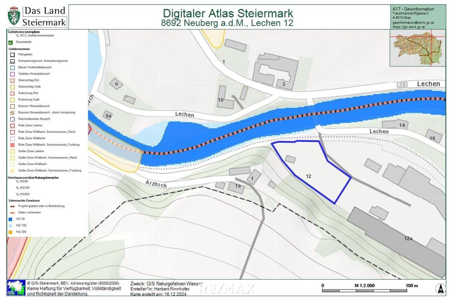 GIS Naturgefahren Wasser