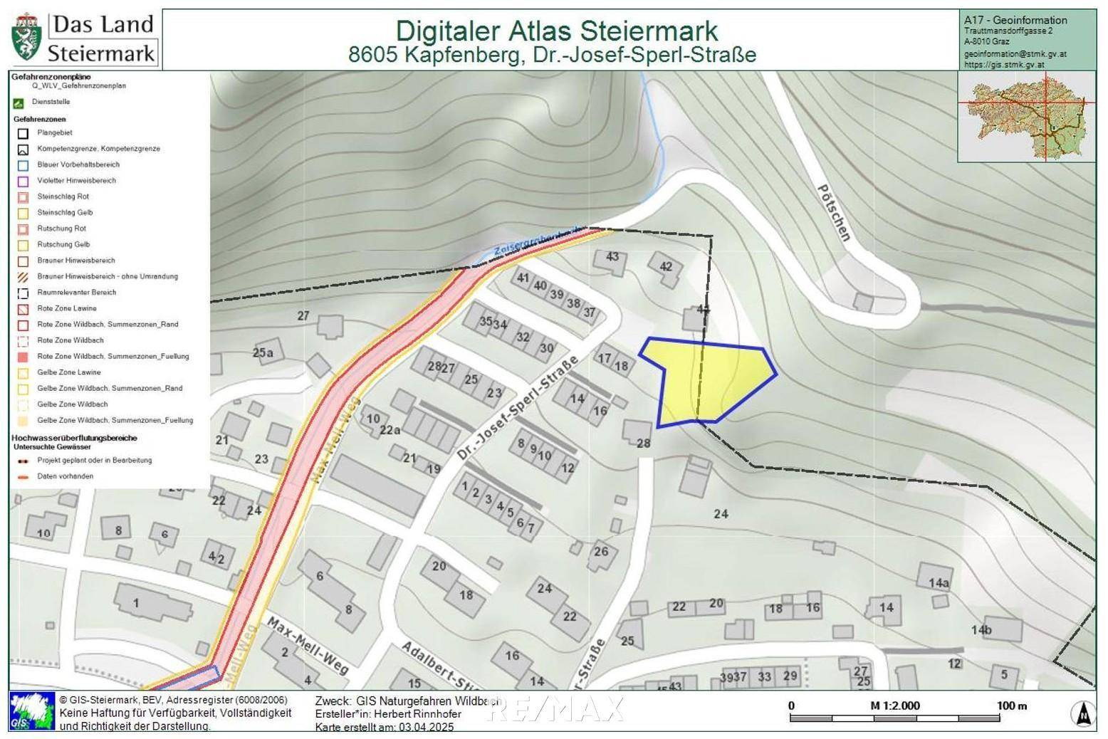 GIS Naturgefahren Wildbach