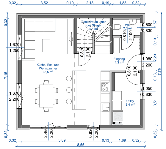 Top Haus in 3 Ausbaustufen ab 140.700 € ab Oberkante Fundament - Ansicht 4