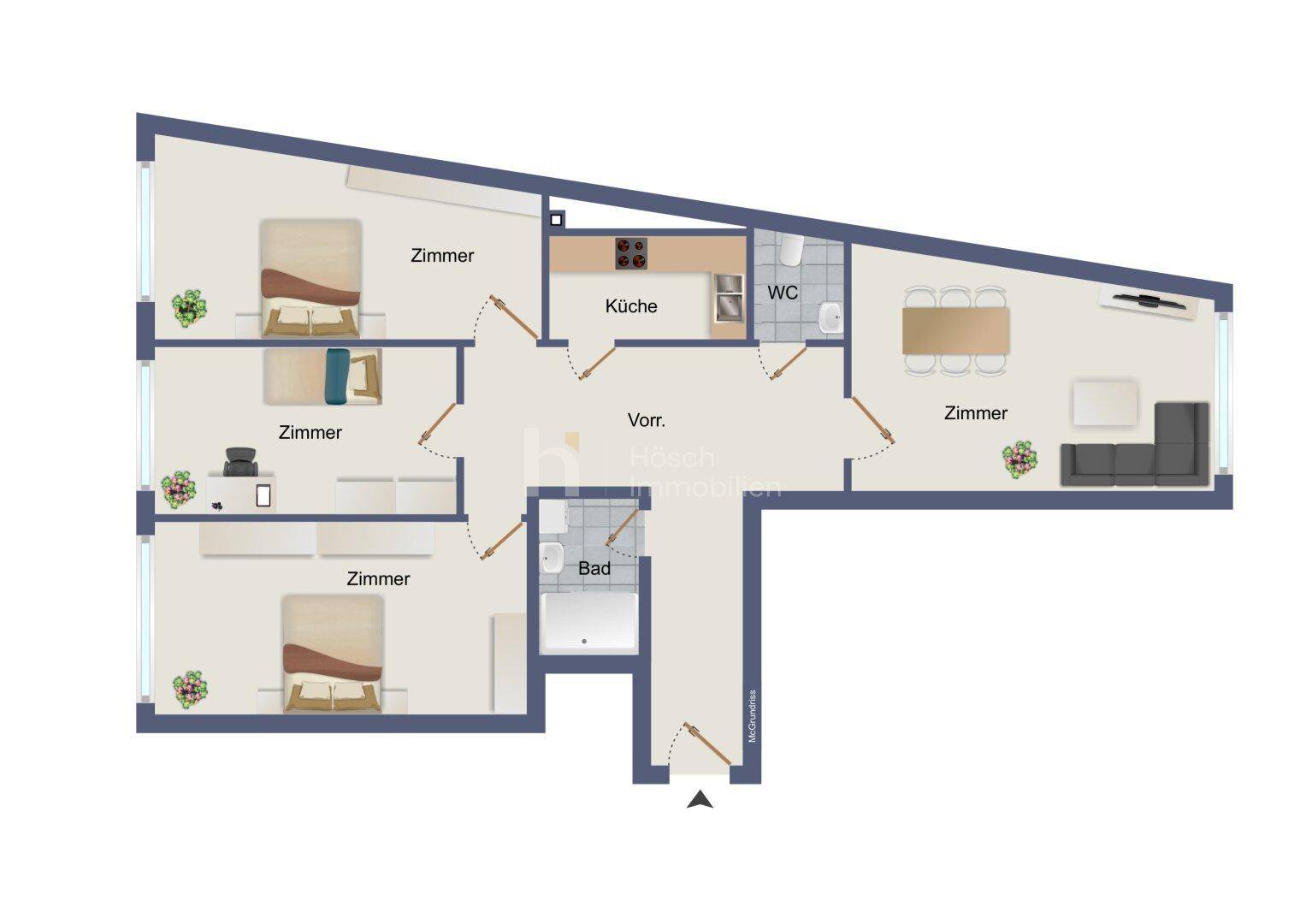 Kernsanierte 4-Zimmer-Familienwohnung nahe Alte Donau - Mehr