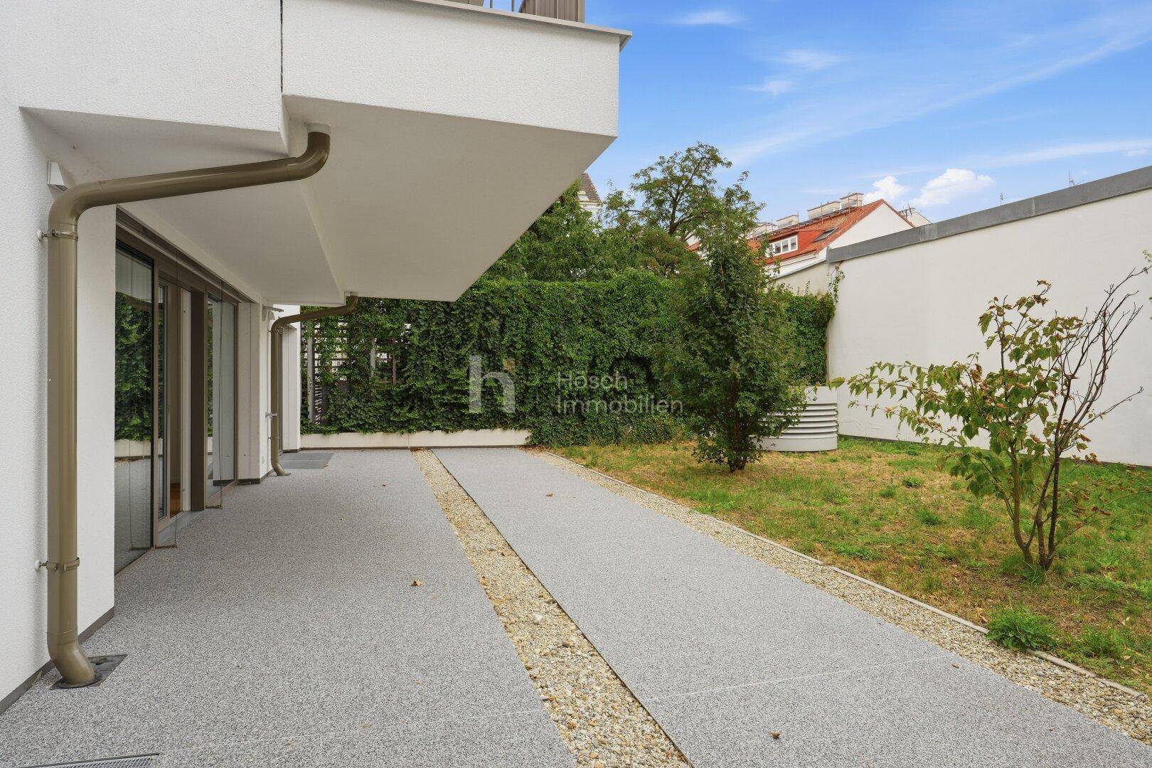 Wohnungsbeispiel – Gartenterrassenansicht