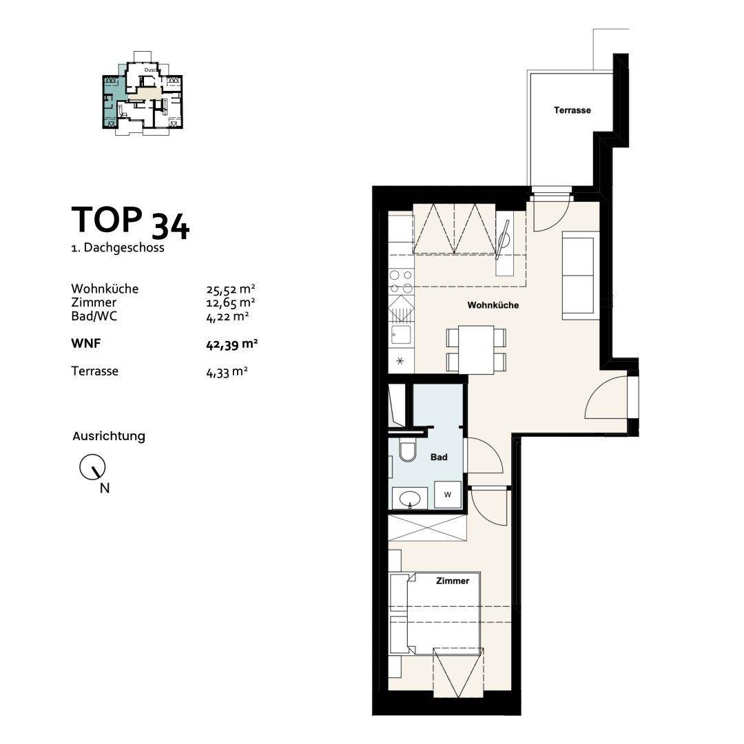 Wohnung Top 34, 1. Dachgeschoss