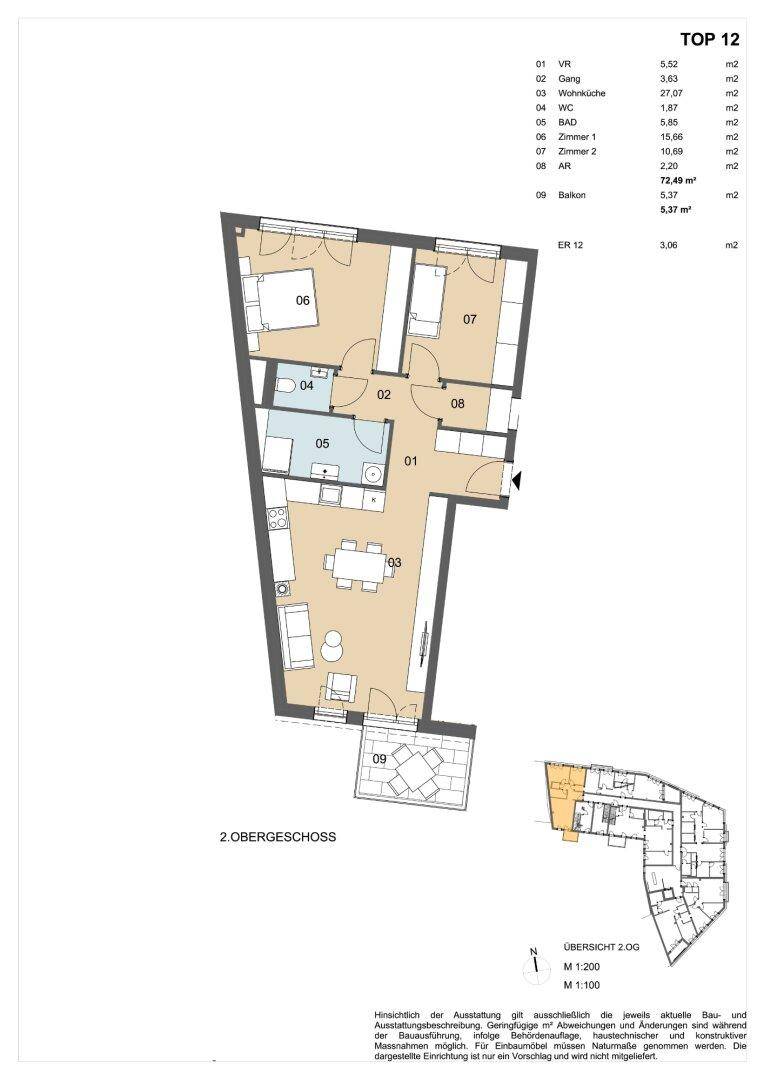 Wohnung Top 12, 2. Obergeschoss