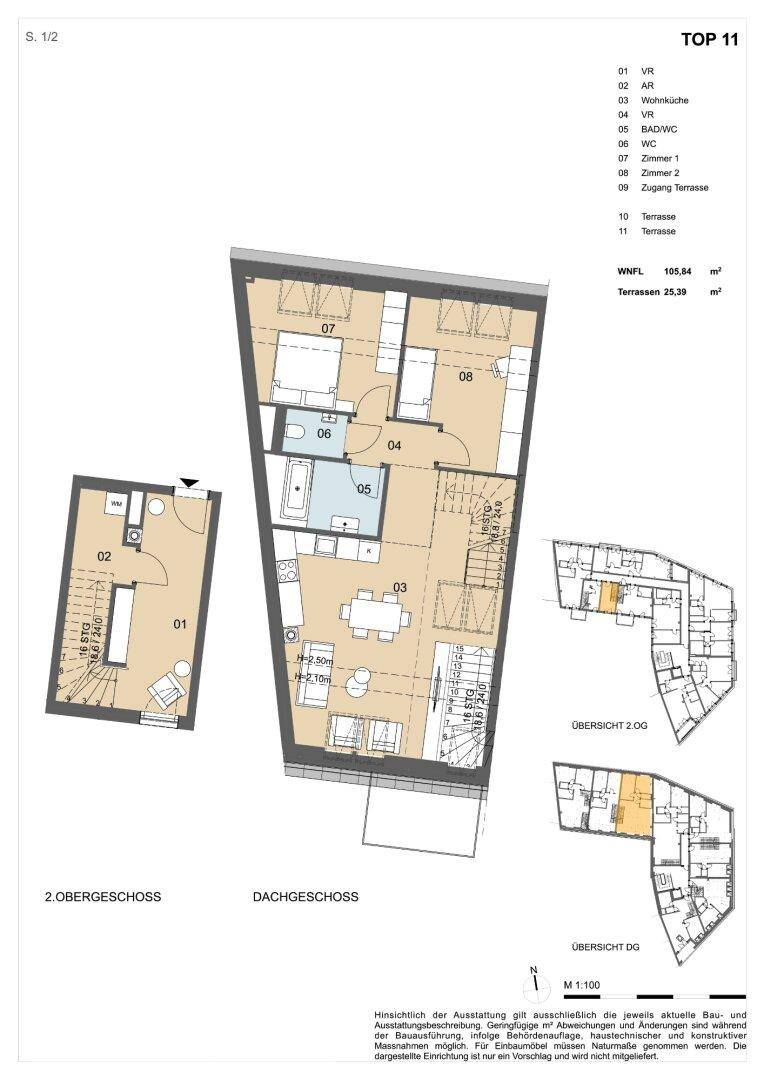 Wohnung Top 11, 2. Obergeschoss und Dachgeschoss