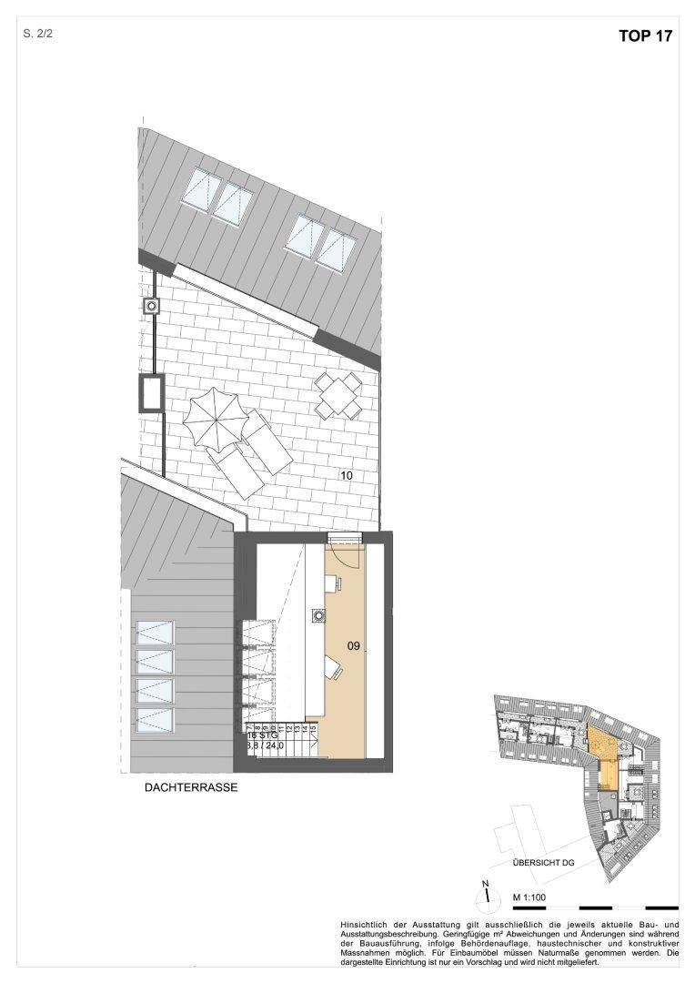 Wohnung Top 17, Dachgeschoss und Dachterrasse