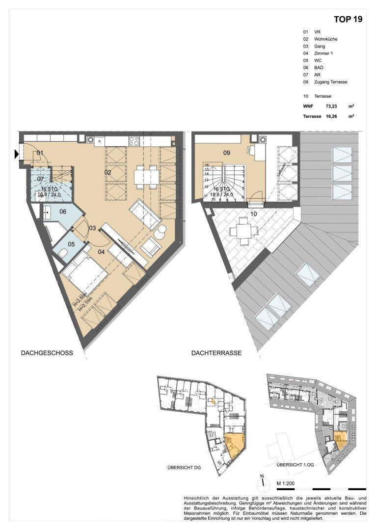 Wohnung Top 19, Dachgeschoss und Dachterrasse