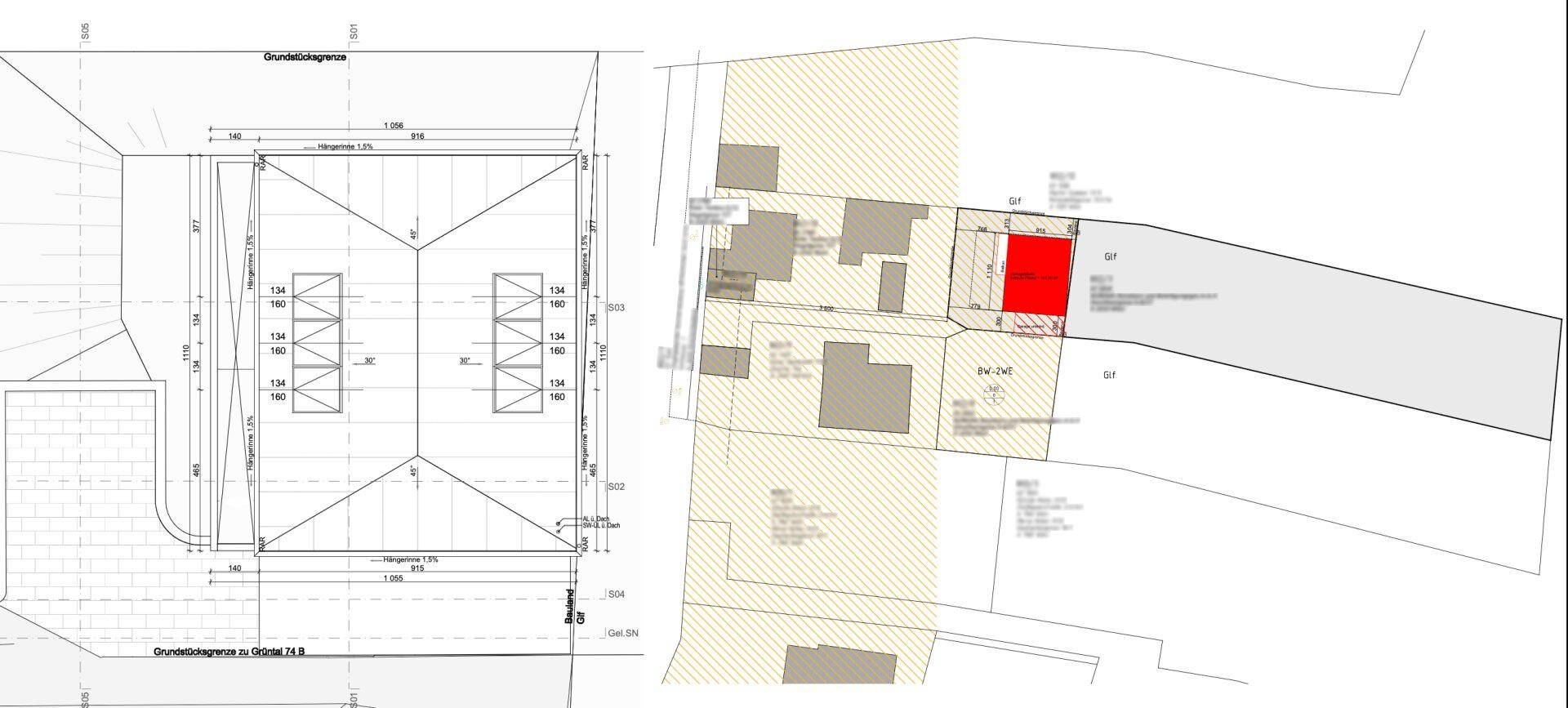 Großes Grundstück | 3 Bauplätze | Altbestand | Baubewilligte Pläne - Ansicht 5