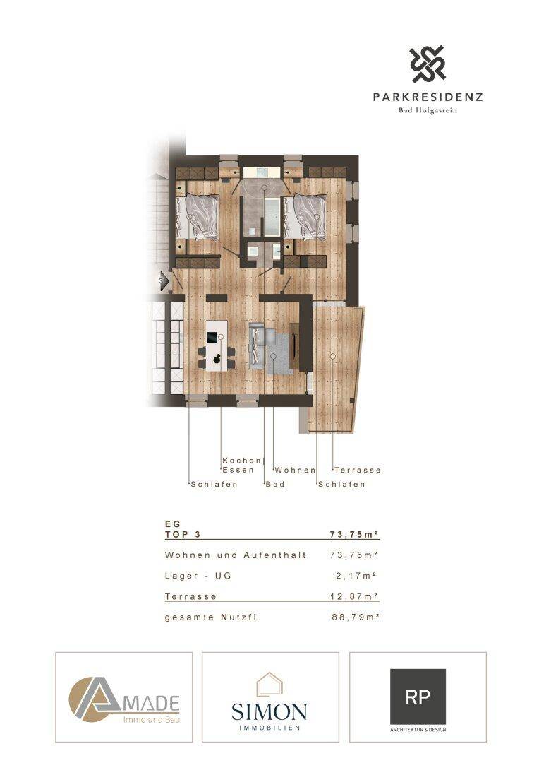 Wohnungsplan Top 3