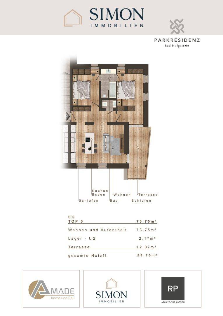 Wohnungsplan Top 3