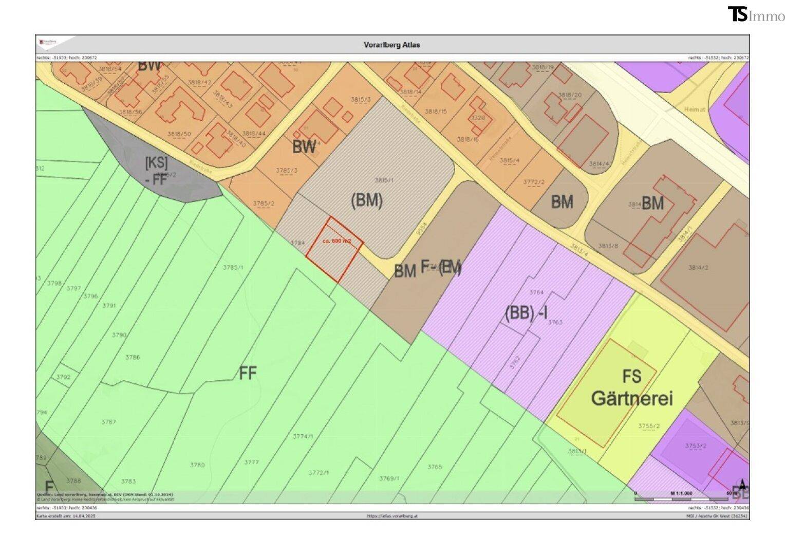 Nenzing Heimat - Grenze zu Frastanz: Sonniges Grundstück 600 m² – unverbaubare Aussicht inklusive - Ansicht 5