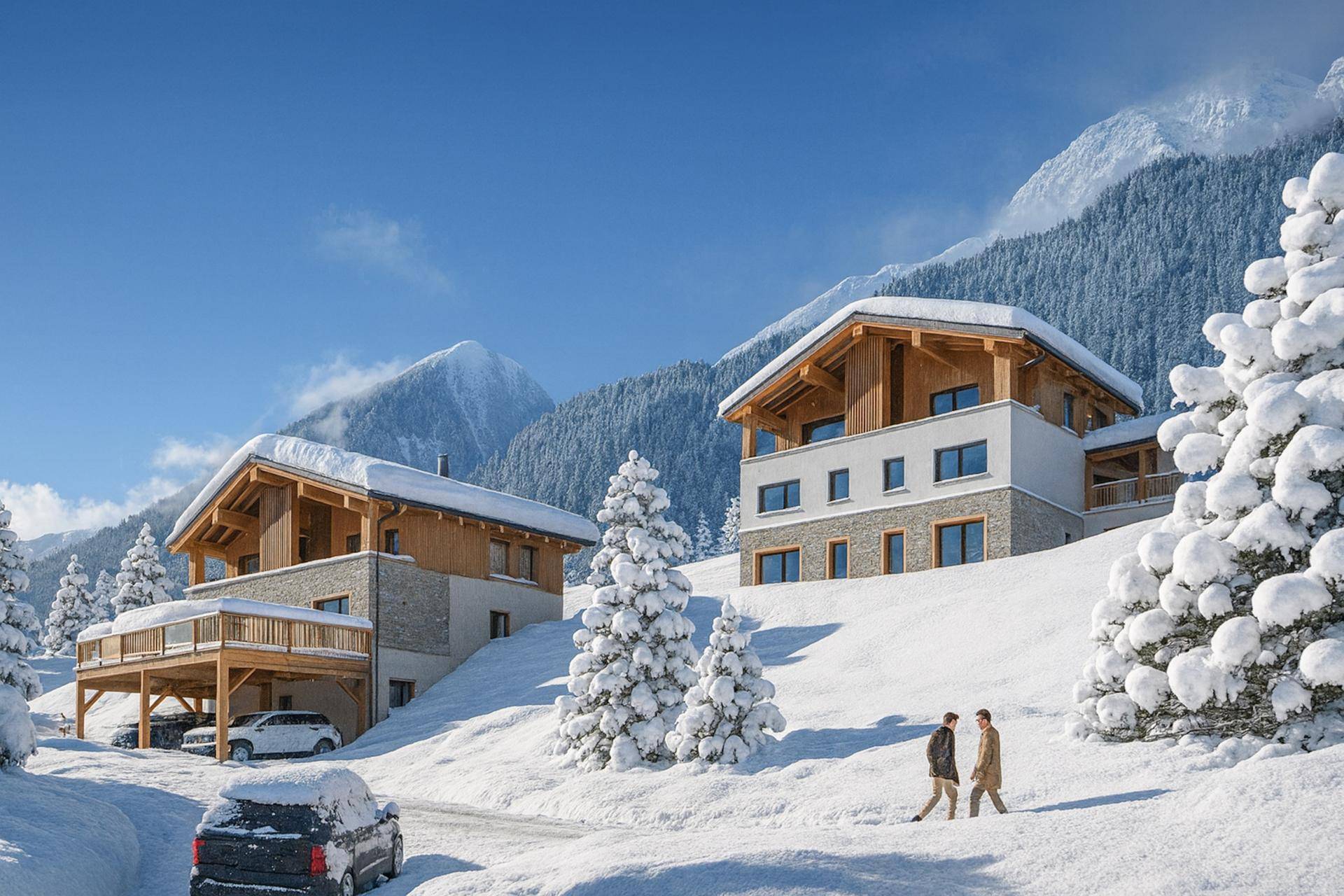 zauberhafte Neubau Chalet Doppelhaushälfte - schneesicher auf der Turracher Höhe - Ski in &amp; out - touristische Vermietung mit Eigenbuchung möglich! - Ansicht 2