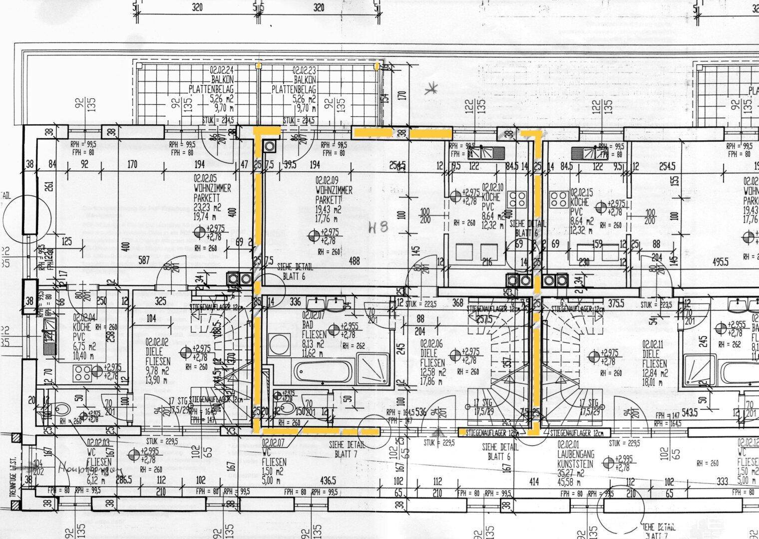 Plan der Wohnung 1. OG
