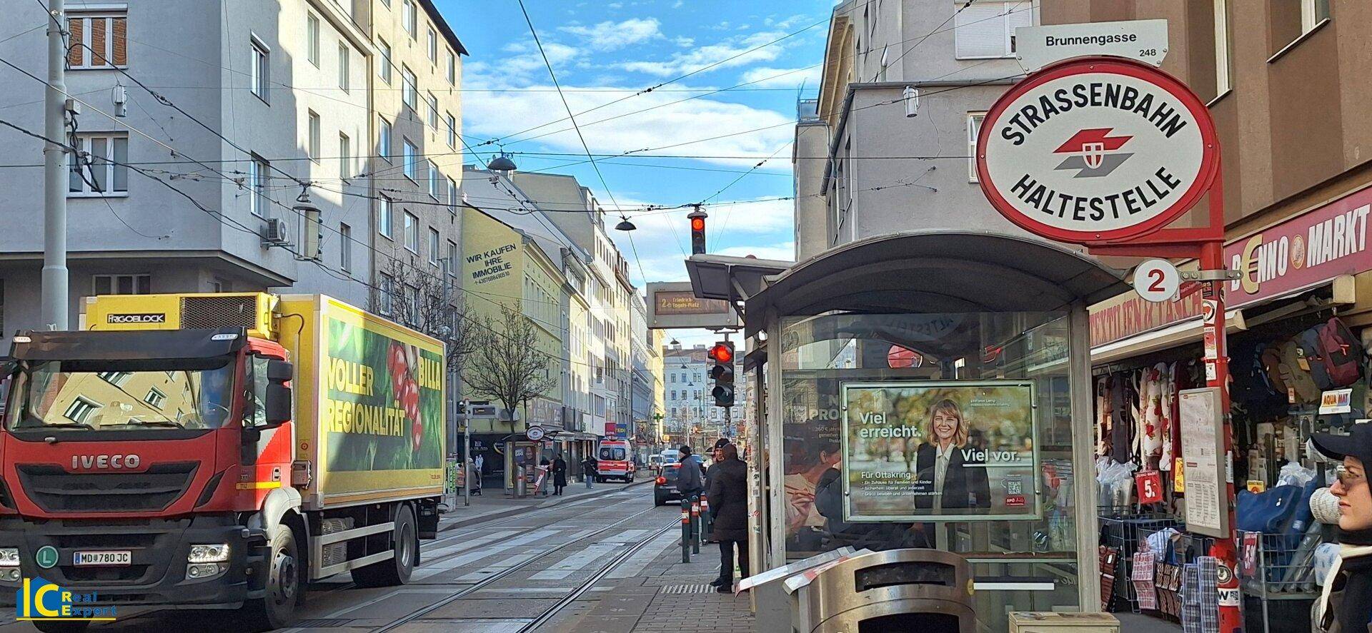 Straßenbahn 2 ums Eck