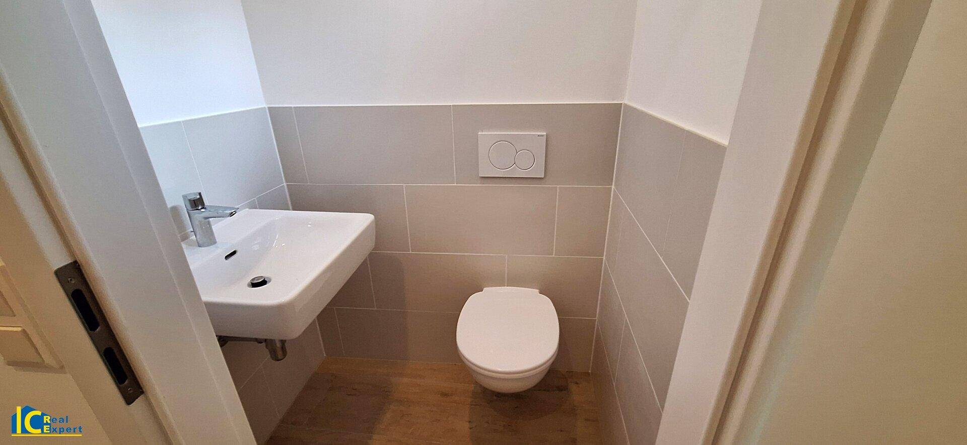 WC mit Handwaschbecken im EG