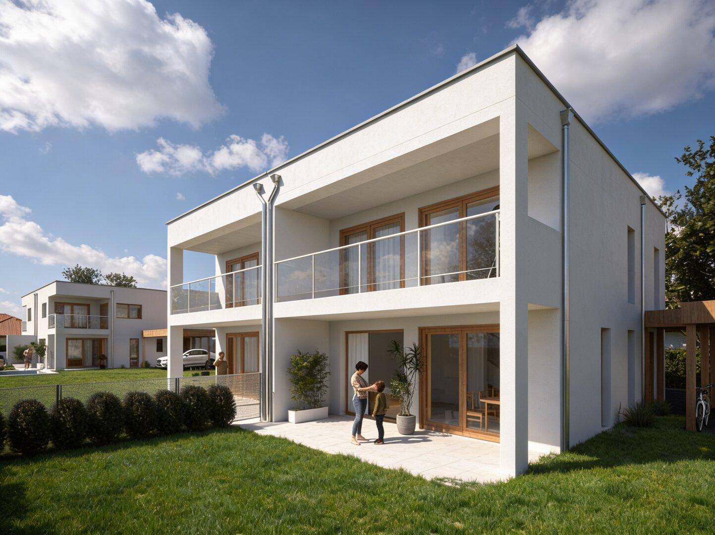 Traumhafte Doppelhaushälfte in Lerchenau: Erstbezug mit Garten, Balkon &amp; Terrasse! PROVISIONSFREI, direkt vom Bauträger! - Ansicht 2