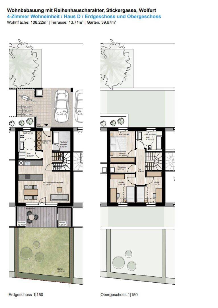Moderne Reihenhäuser in Wolfurt – Erstbezug mit 4 Zimmer und Garten - Ansicht 5