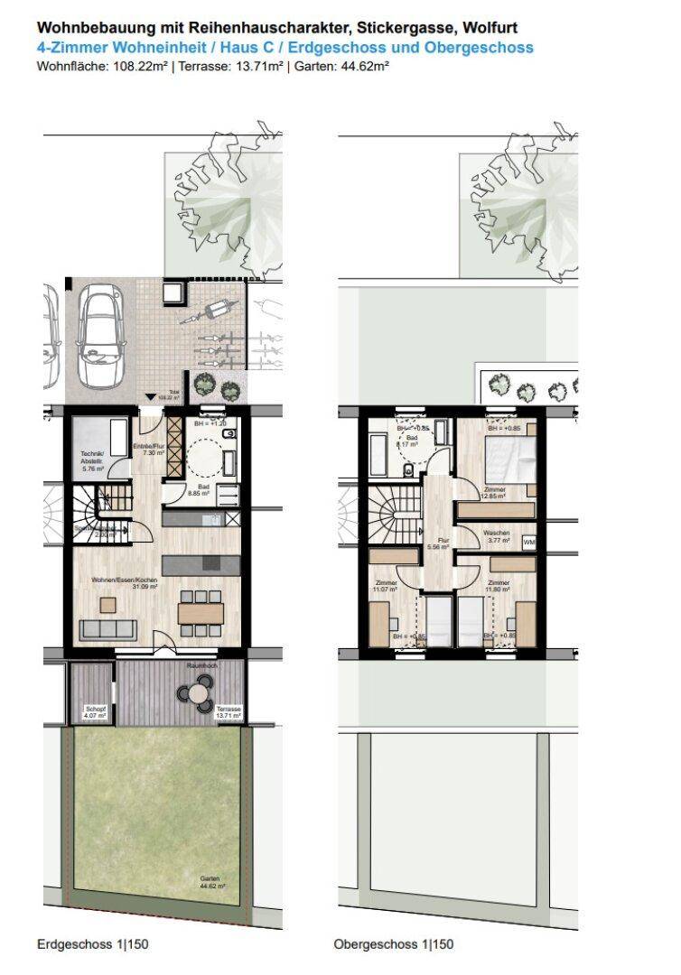 Moderne Reihenhäuser in Wolfurt – Erstbezug mit 4 Zimmer und Garten - Ansicht 4