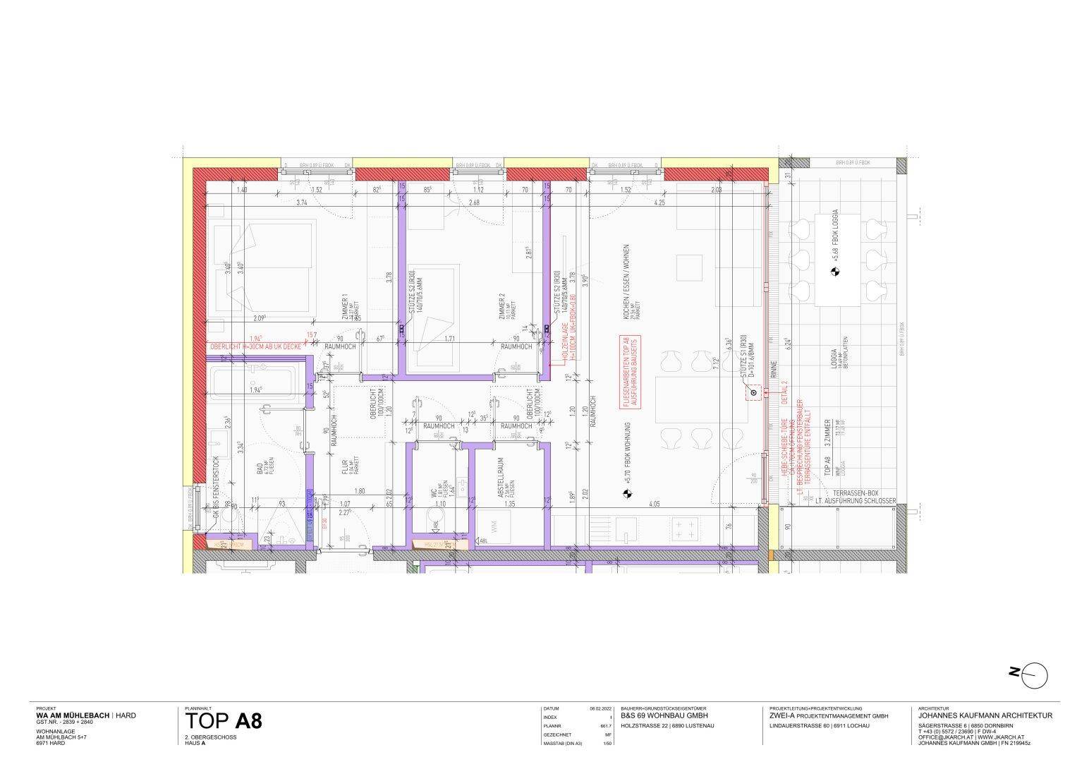 Detaillierter Grundriss der Wohnung mit Raumaufteilung und Abmessungen.